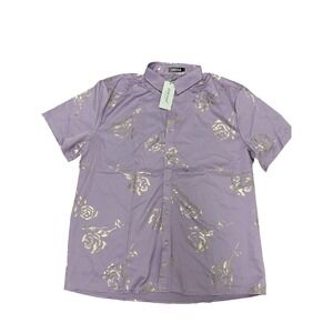 Mens Zeroyaa Design Fashion XXL Lavender with Gold Flowers